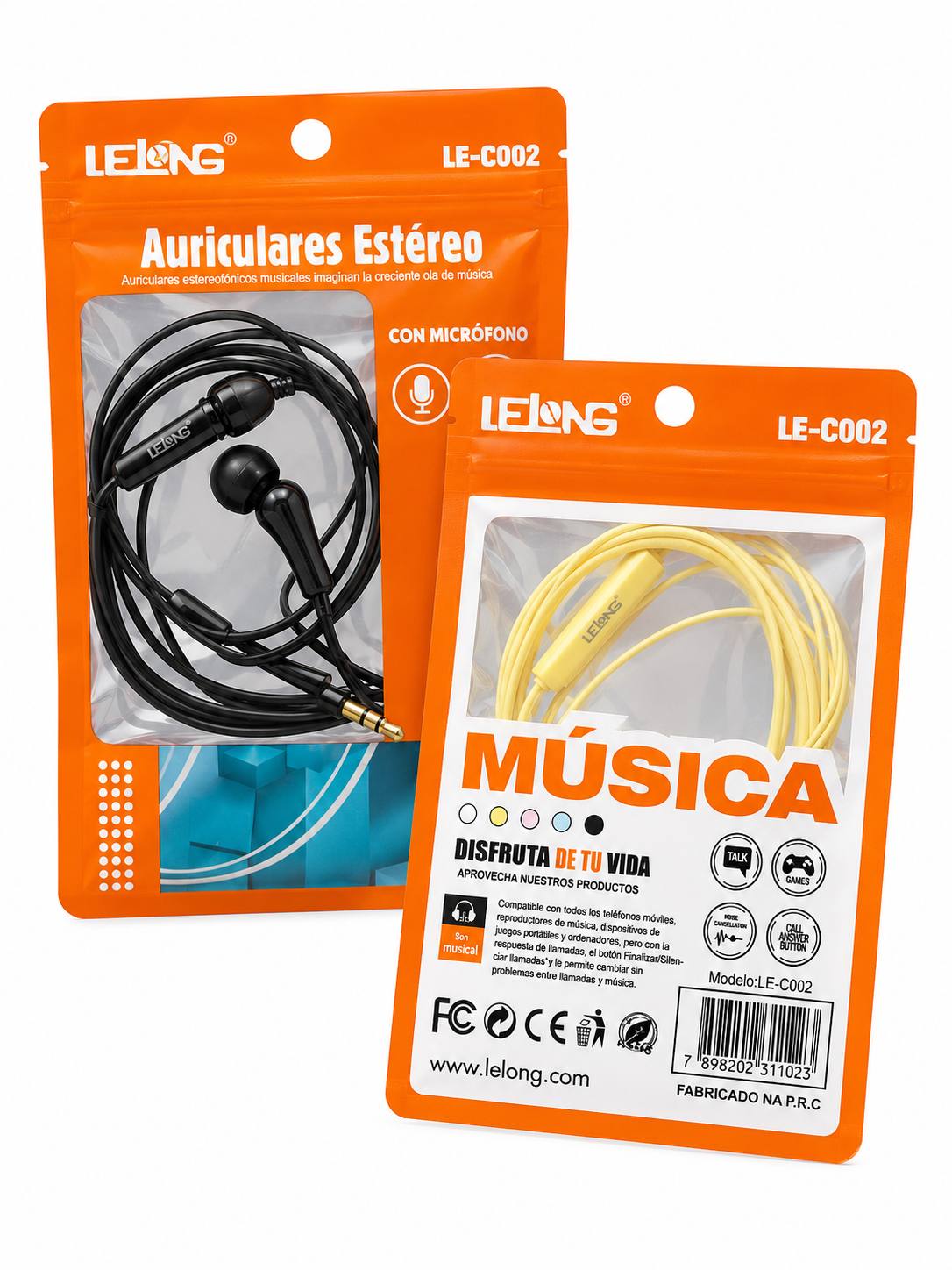 Auriculares con Cable Entrada Universal y Tipo C